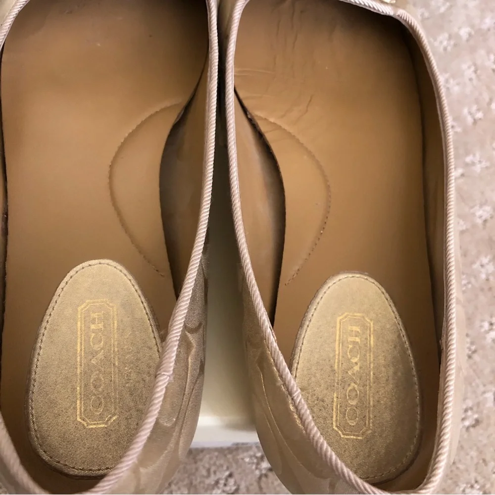 COACH Gold Leather Ballet Flats Size 6 - Picture 9 of 11